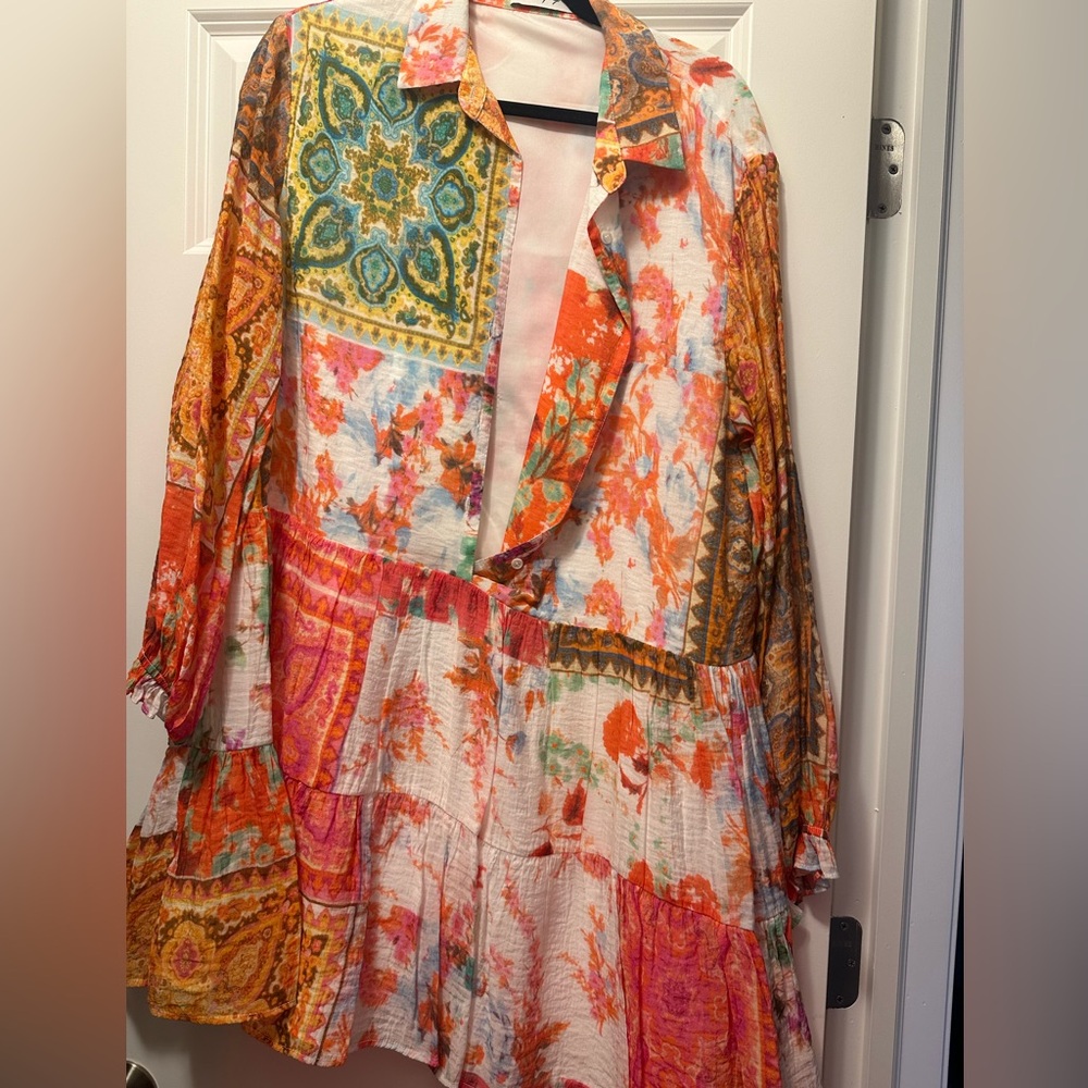 Petal & Pup Helene Patchwork Shirt Dress - Picture 5 of 5